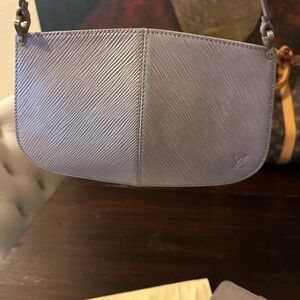 purplish Gray Epi Leather Demi lune pochette